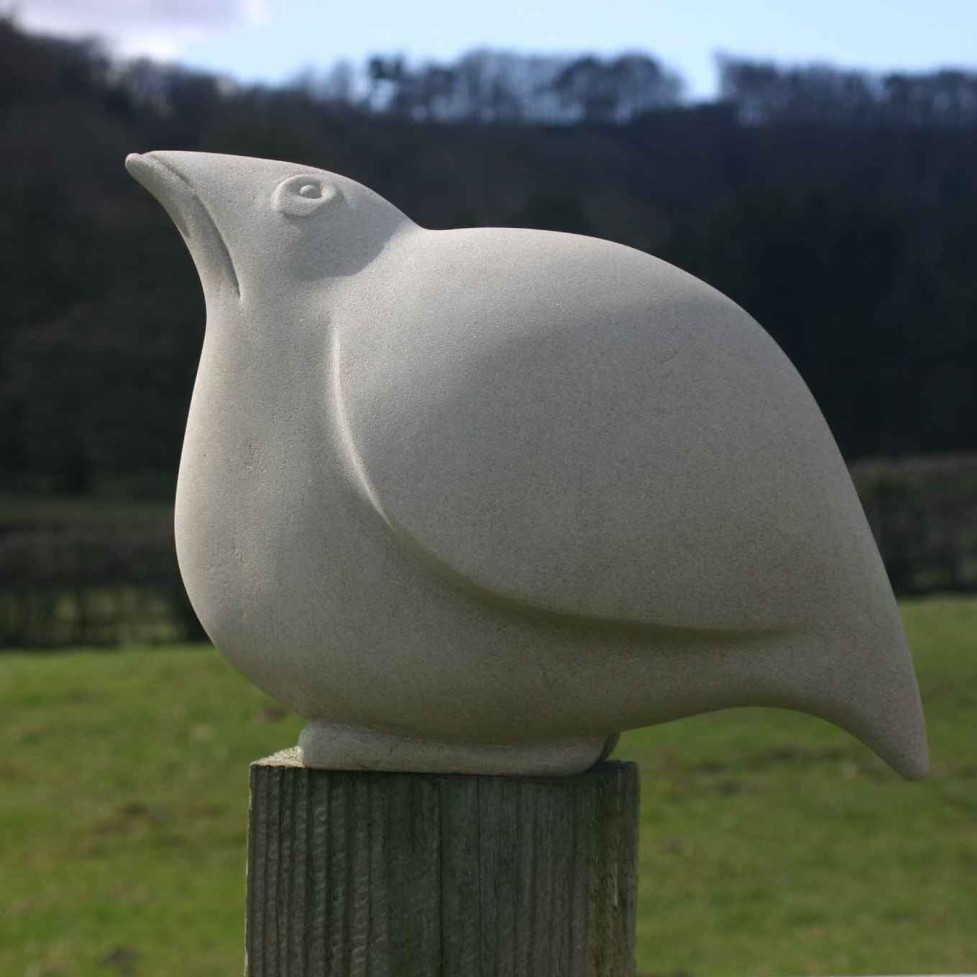 Bird sculpture carved in stone by Jennifer Tetlow