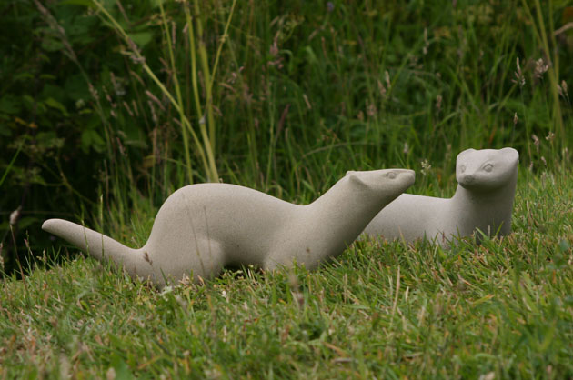 Stoat Sculpture - two stoats together