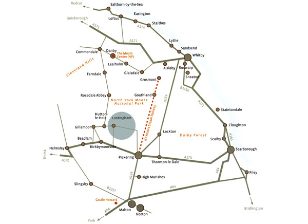 Map showing Lastingham