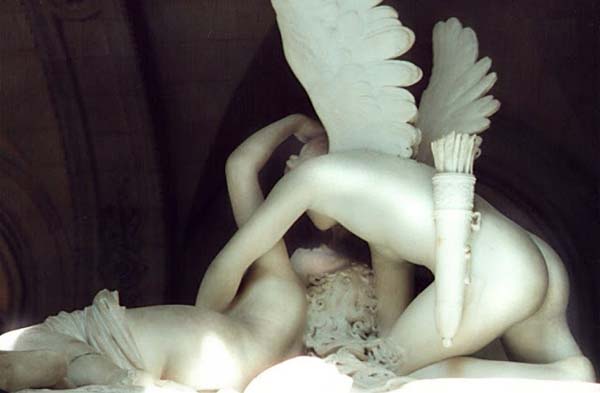 Cupid and Psyche marble sculpture