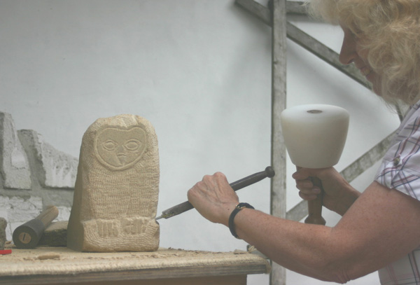 Owl  stone carving