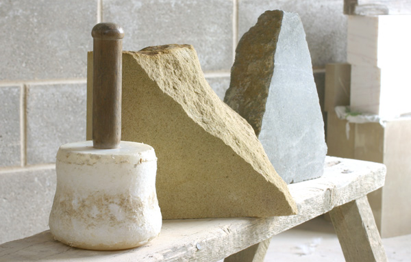 Stone carving mallet and stone