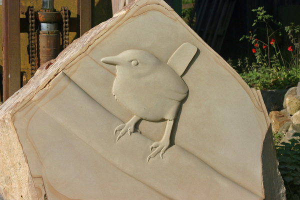 Wren relief carving