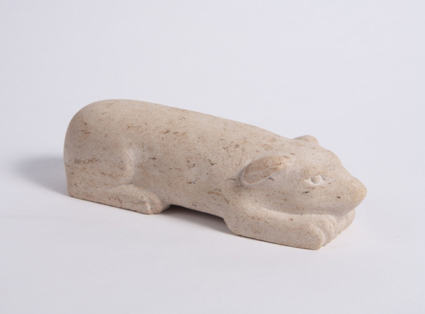 Pup stone sculpture