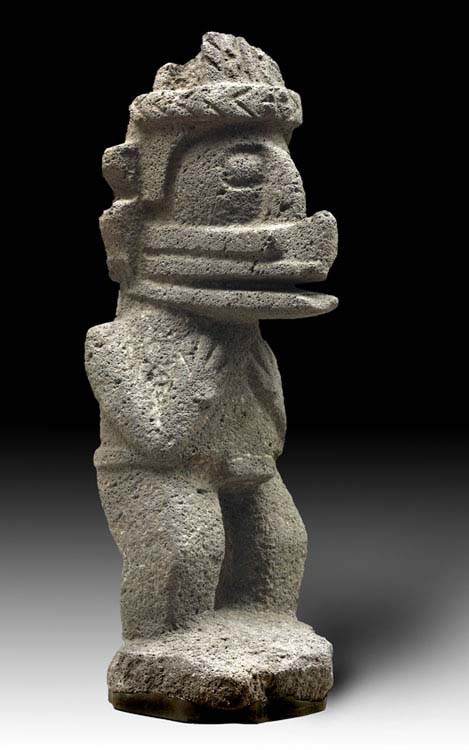 Sculpture of Aztec wind god