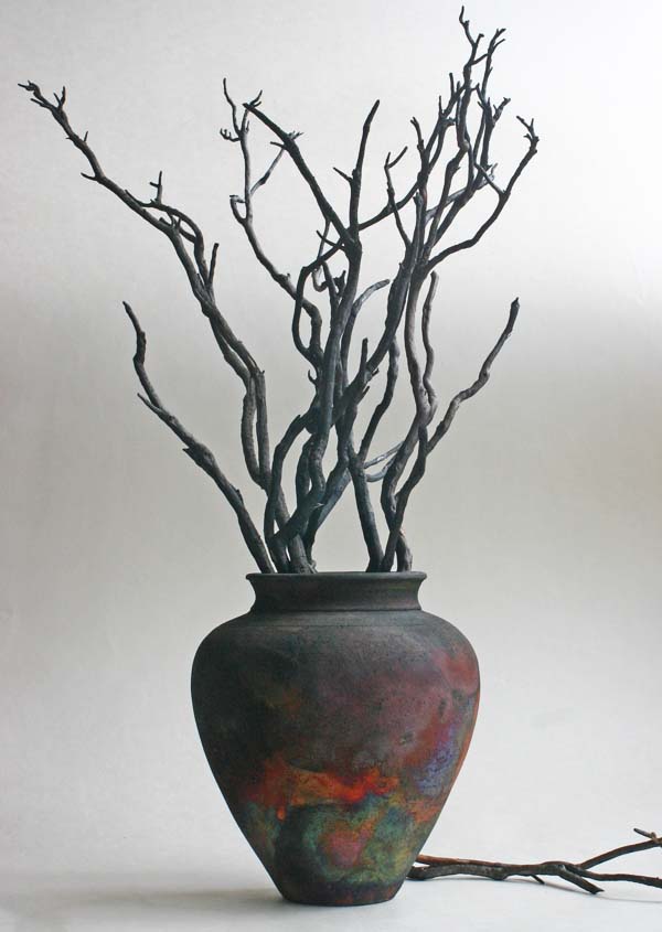 Burnt heather stems in a vase
