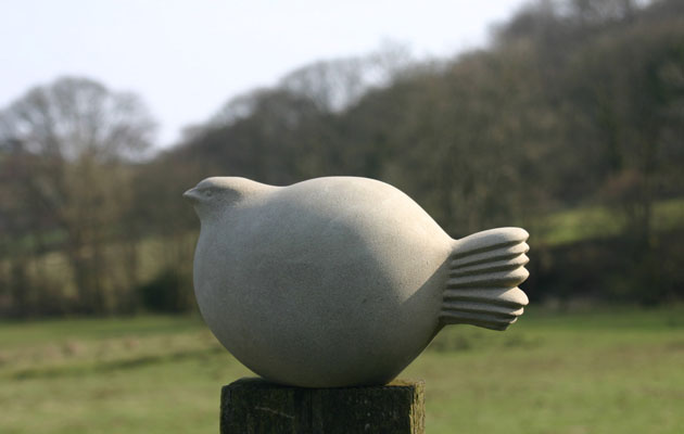 Bamboo Bird stone sculpture