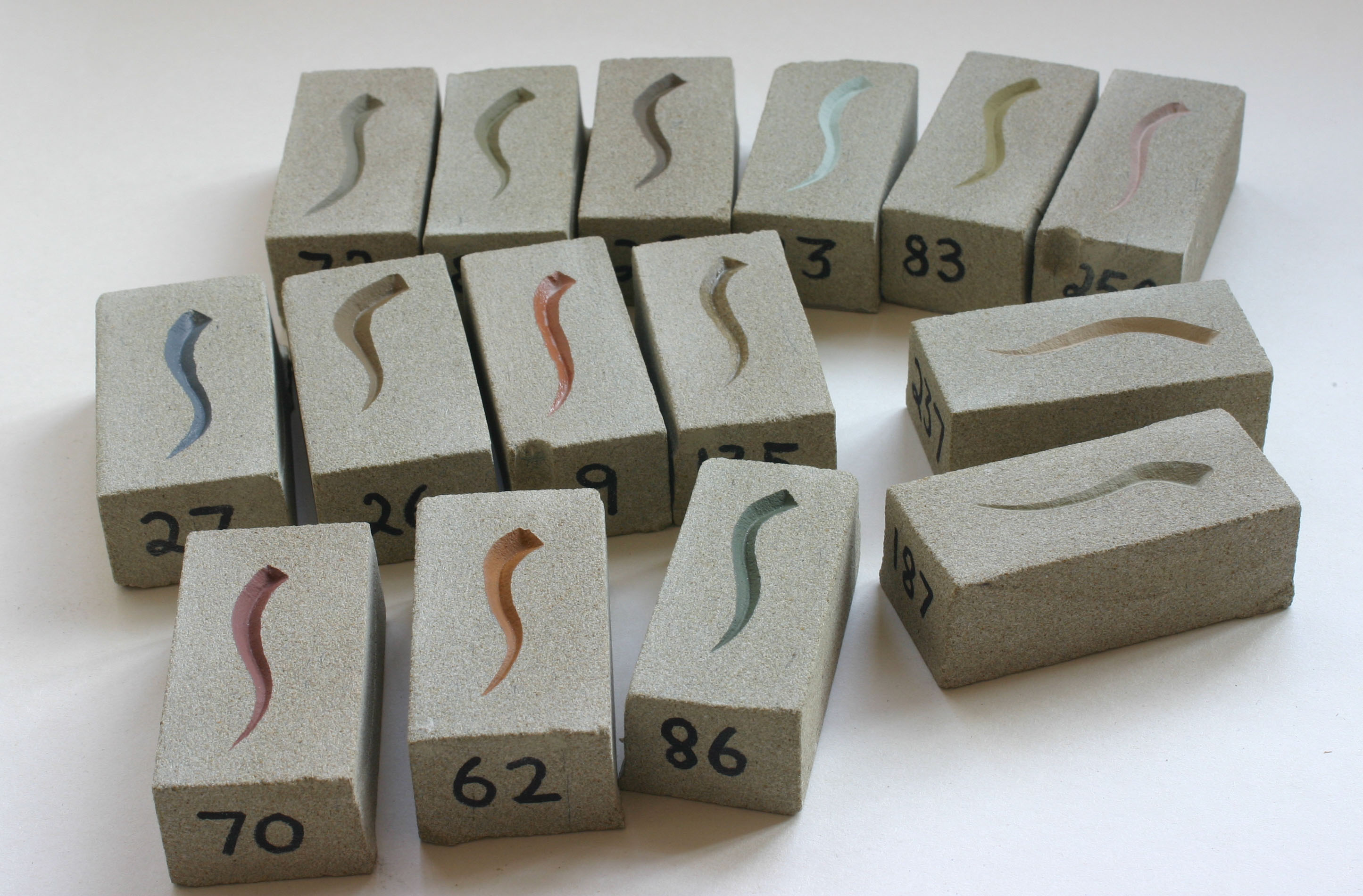 colour samples for stone lettering