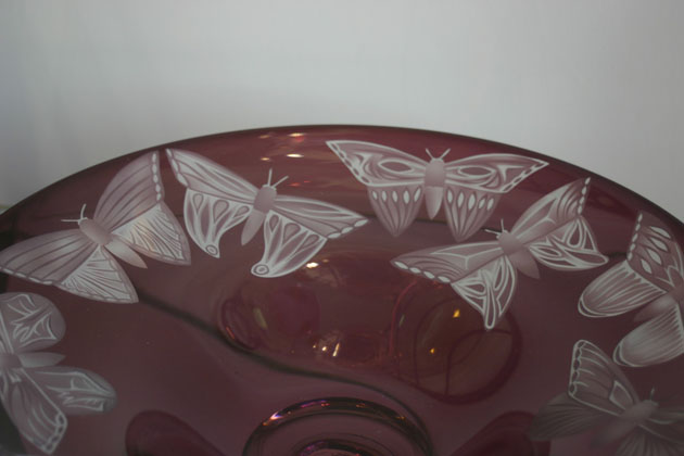 Glass Butterfly Bowl