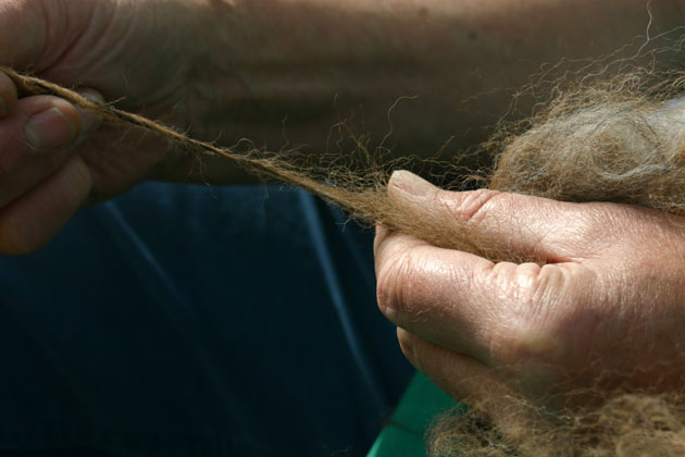 wool being spun