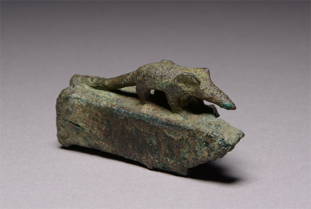 Bronze shrew sculpture