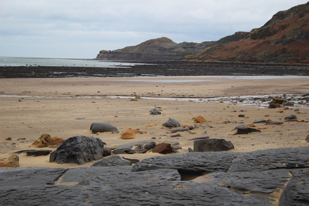 The sandy beach at Runswick Bay