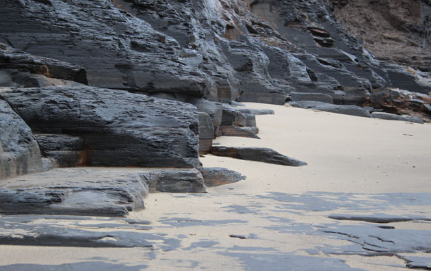 rugged cliff at Runswick Bay