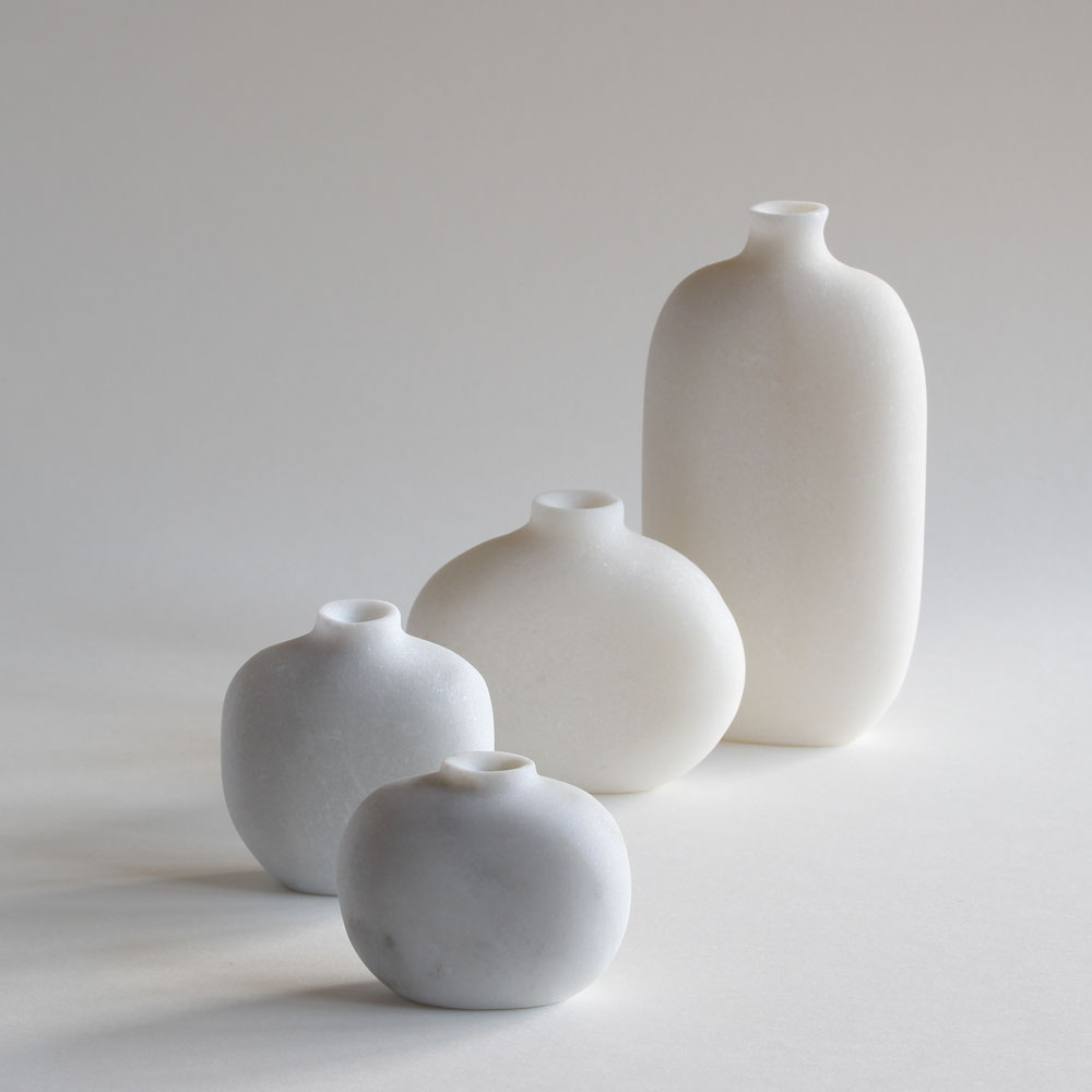 Marble pebble vases