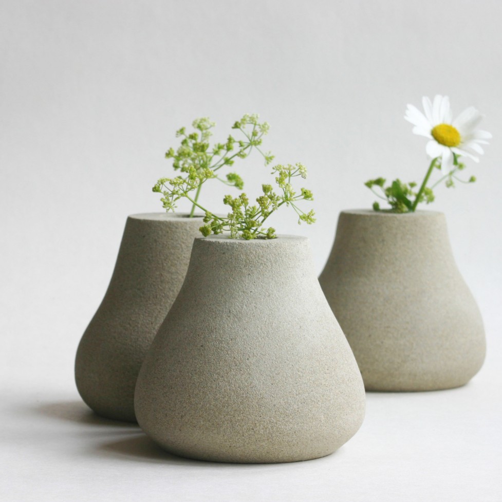 Teardrop Vase hand carved stone bud vase, teardrop shaped