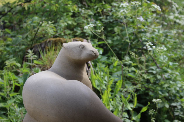 Otter stone sculpture