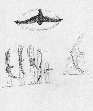 Drawing ideas for swift sculpture