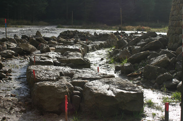 Foundation stones in the Dry Stone Wall Maze