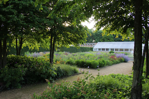 back to the conservatory through the walled garden at Scampston Hall