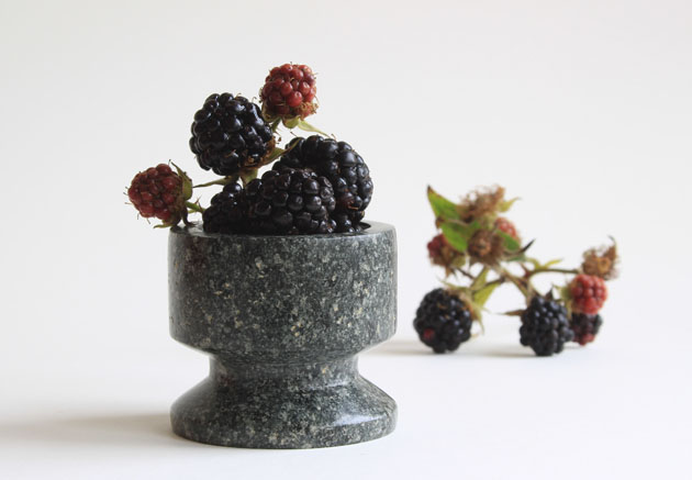 Blackberries in a little stone pot