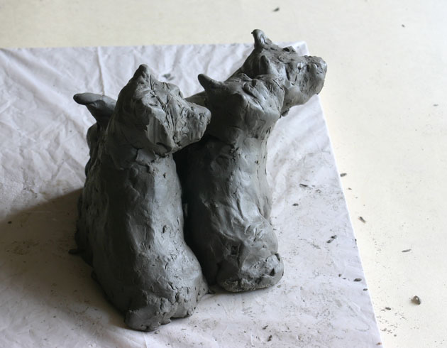 Maquette for Westies sculpture