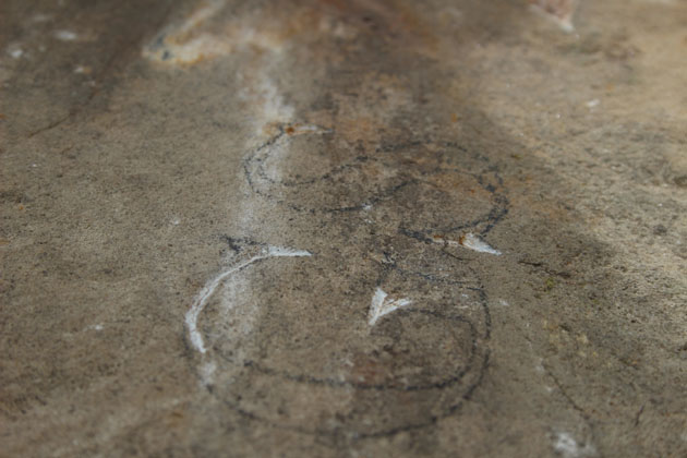 Letters drawn on the stone