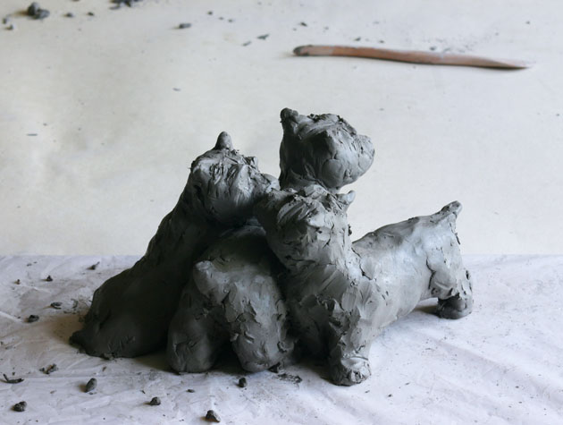 Westies sculpture maquette