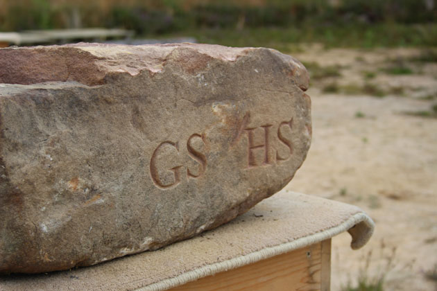 Letters cut into stone