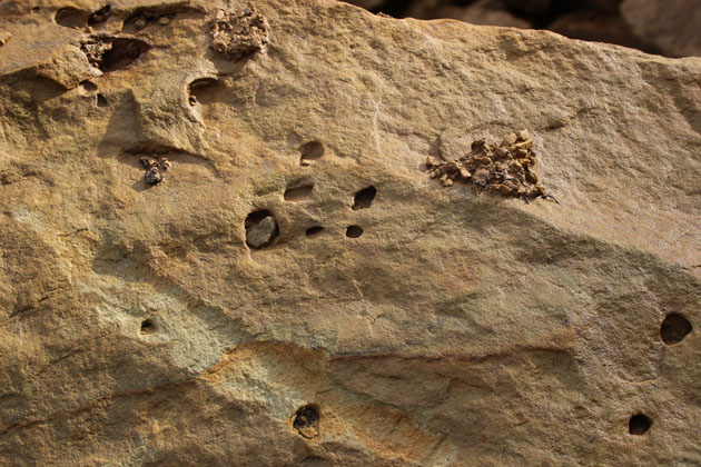 Dimples in stone