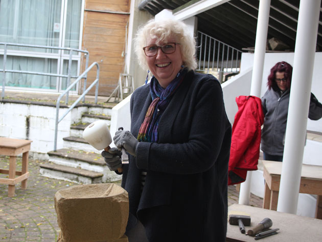 Happy stone carvers 