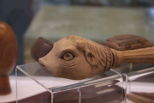 decorative carving on a nut cracker