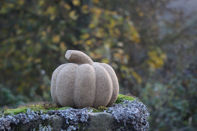 Pumpkin sculpture in sandstone