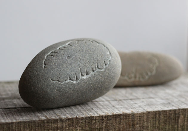 Carved stone pebbles