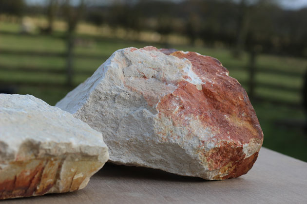 Earthy Oxides colouring the stone red