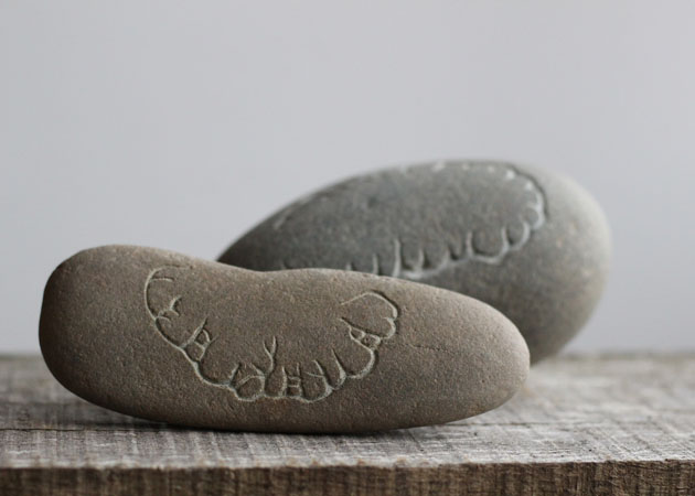 Carved stone pebbles