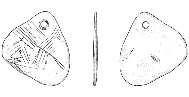 Mesolithic stone pendant found at Star Carr
