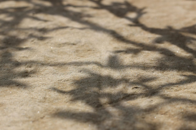 Dappled light on stone