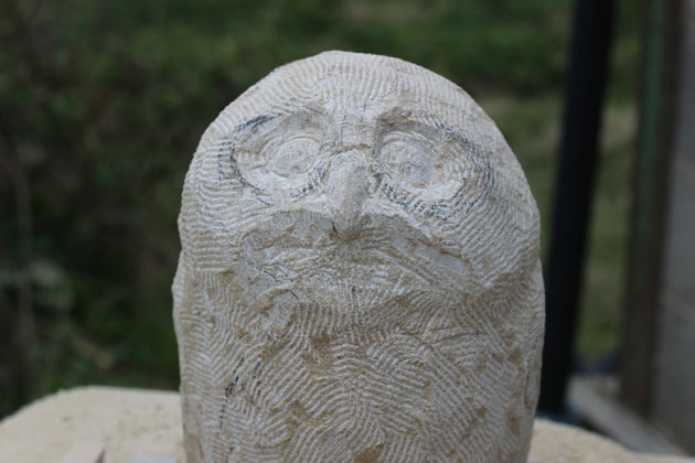 Owl Sculpture carving progress