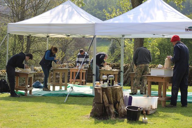 Stone Carving Course members busy at work