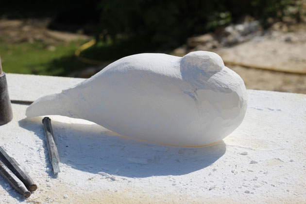 Dove Sculpture in progress