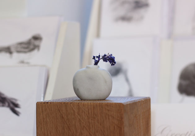Marble vase at North Yorkshire Open Studios 2017
