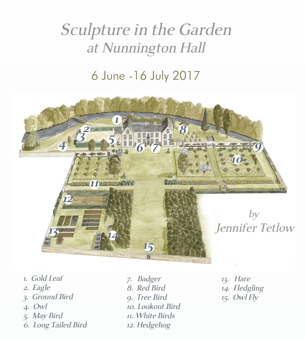 Nunnington Hall Garden sculpture map