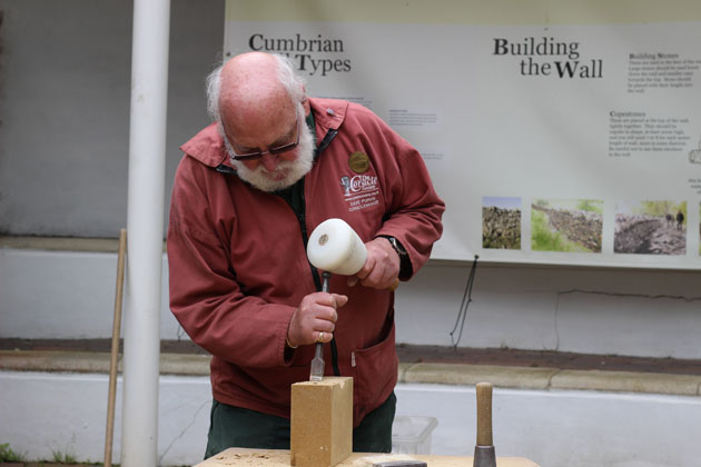 Stone carving at the Dales Countryside Museum