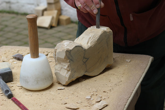 Stone carving owl