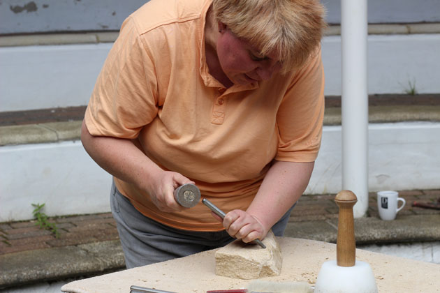 stone carving workshop making a start
