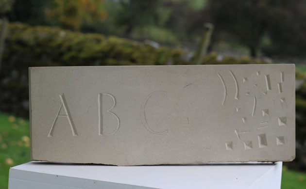 Lettercutting in stone practice piece