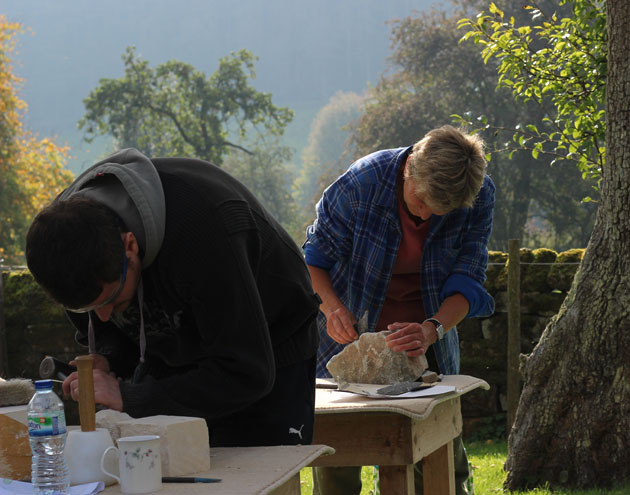 Stone carving in Lastingham