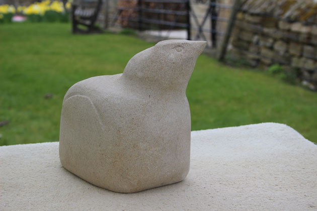 bird carved on the stone carving course