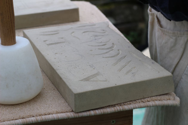 carving letters in stone