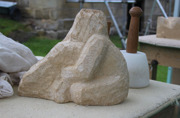 figure carving in progress